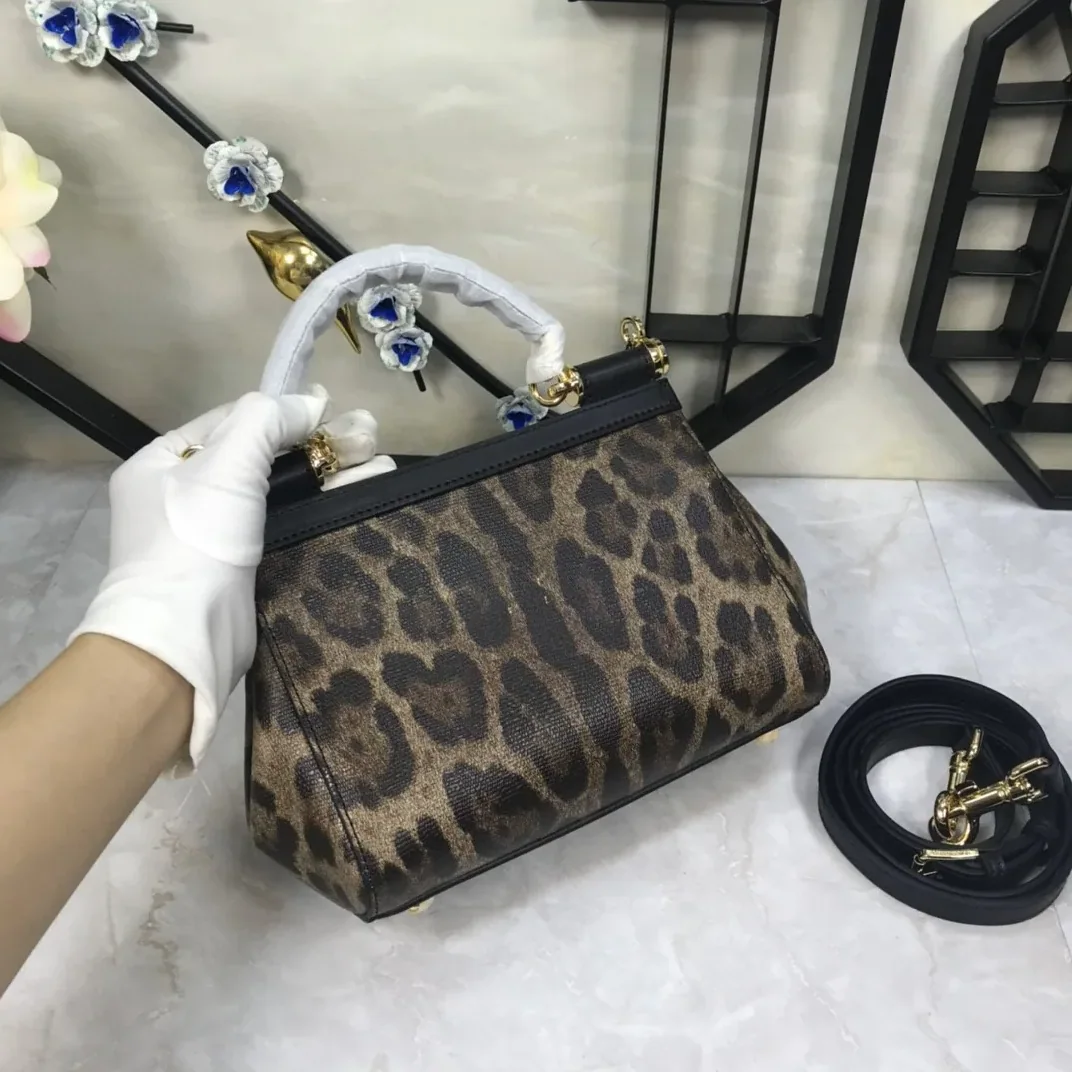 Dolce & Gabbana Leopard Print Small Sicily Top Handle Bag Muticolour / DG Dolce & Gabbana Leopard Print Small Sicily Top Handle Bag Muticolour / DG