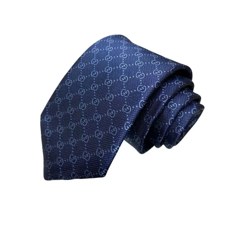Gucci Pattern Silk Tie Navy Blue Gucci Pattern Silk Tie Navy Blue