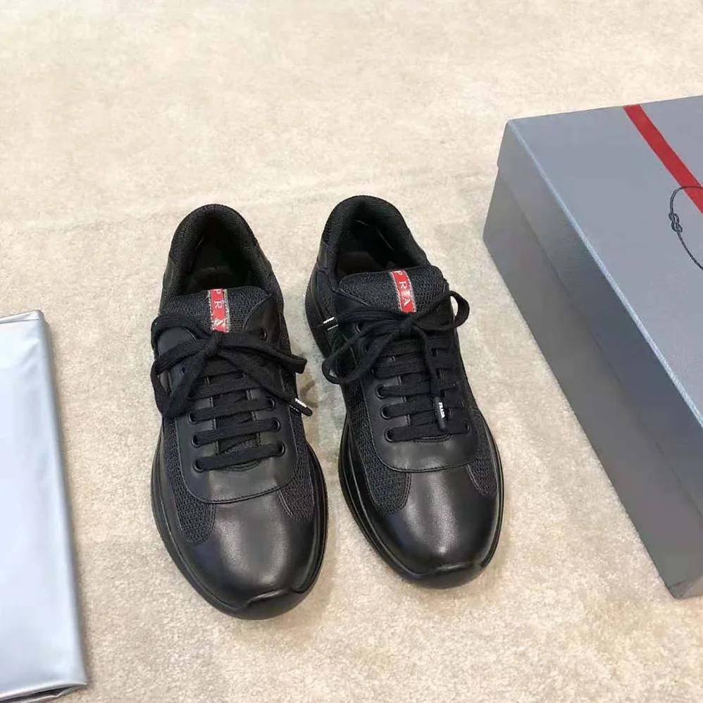 Prada New America'S Cup Leather And Technical Fabric Sneakers for Men Prada New America'S Cup Leather And Technical Fabric Sneakers for Men