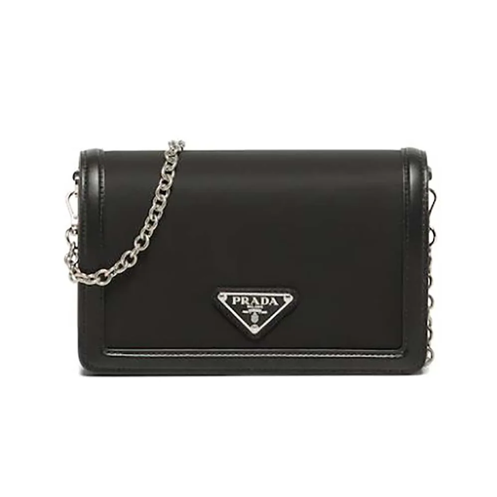 Prada Nylon and Leather Mini-Bag for Women in Black Prada Nylon and Leather Mini-Bag for Women in Black