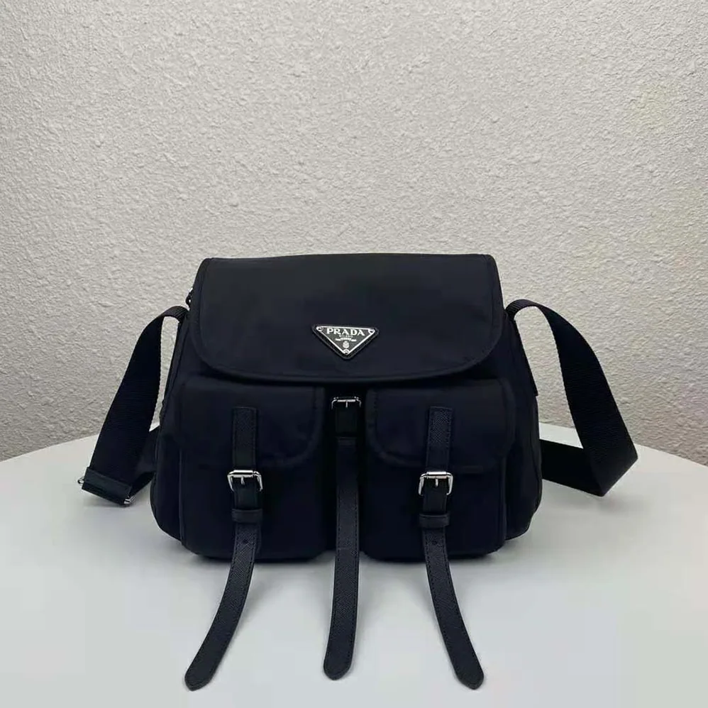 Prada Nylon Shoulder Bag for Women in Black