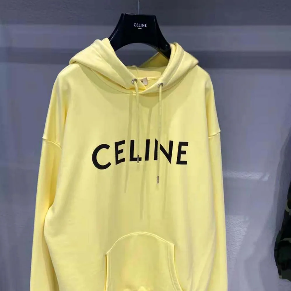 Celine Loose Celine Sweatshirt in Cotton for Women in Yellow Celine Loose Celine Sweatshirt in Cotton for Women in Yellow