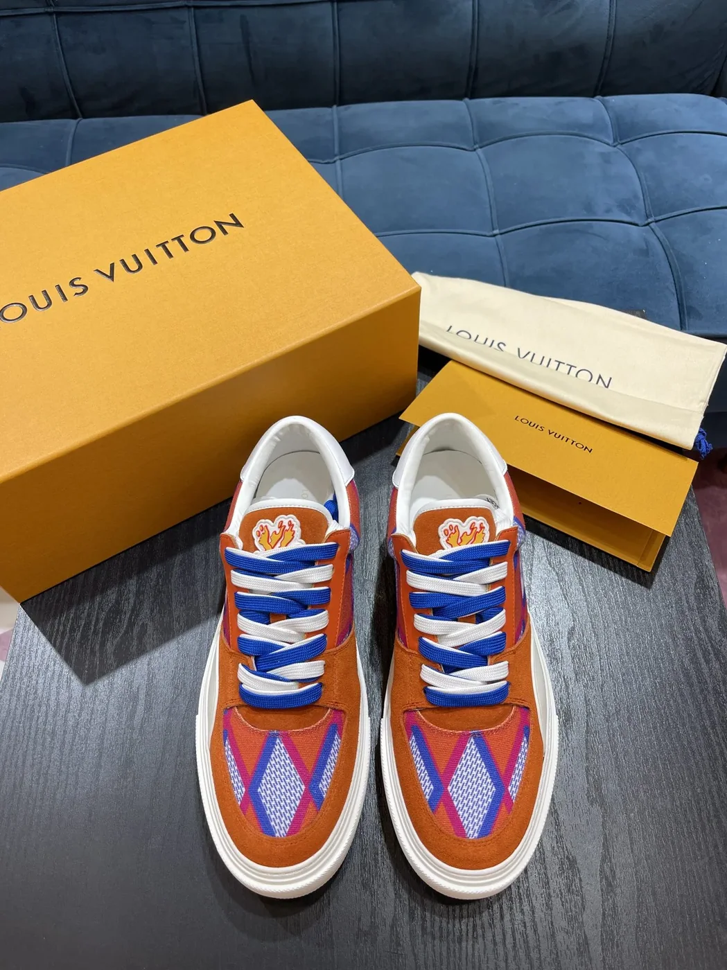 Louis Vuitton LV Ollie Richelieu Trainers Orange