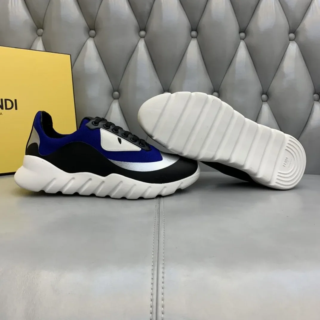 Fendi Force Low Tops Sneakers Blue in Grey Fendi Force Low Tops Sneakers Blue in Grey