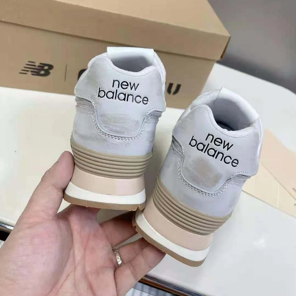 Miu Miu New Balance 574 x Miu Miu Vintage for Women in Effect Nappa Leather Sneakers