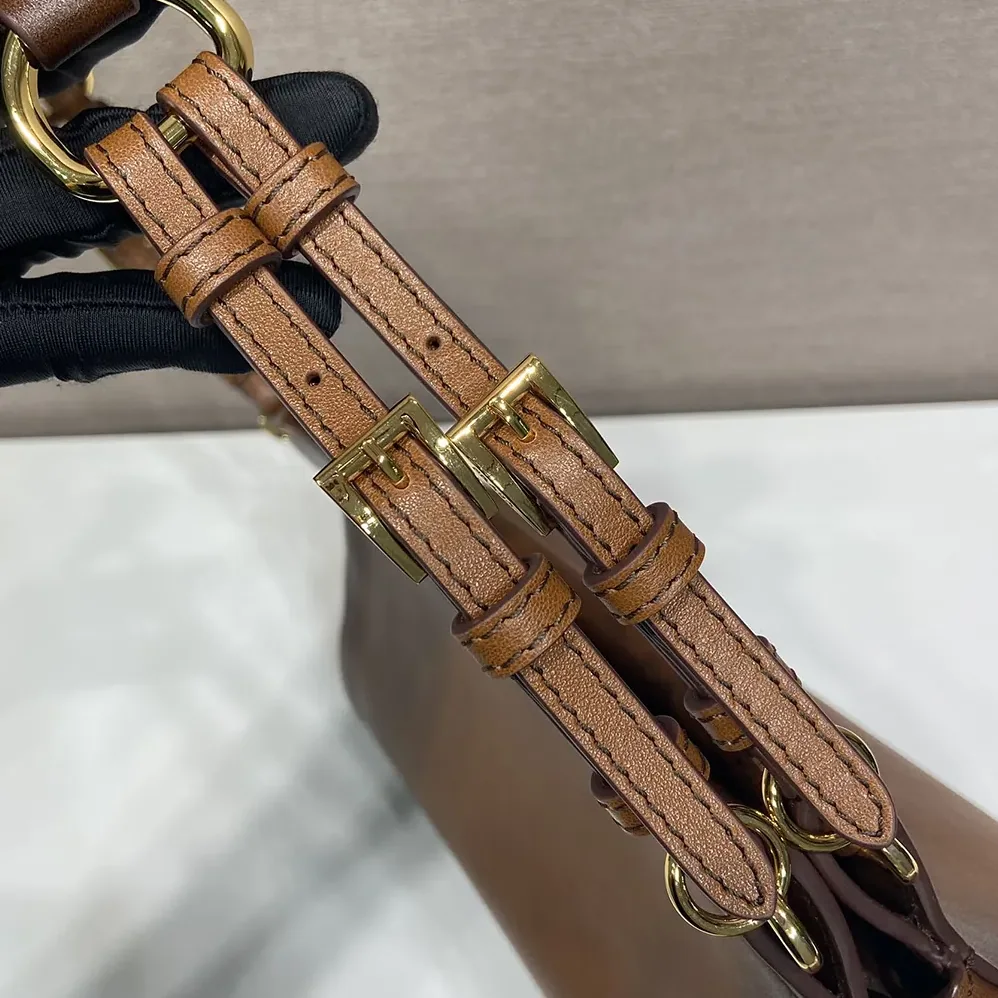 Prada Enchaîné Medium Leather Bag for Women in Brown