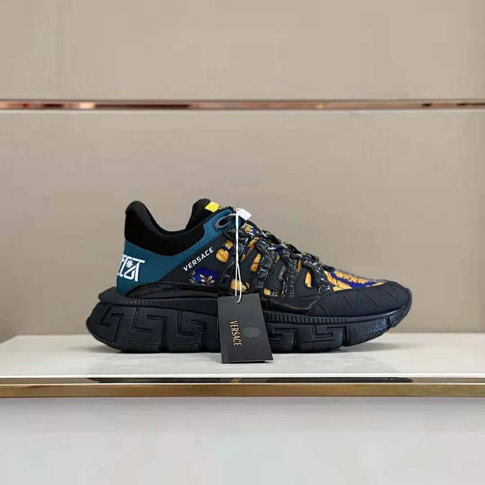 Versace Trigreca Sneakers with Medusa Renaissance Print for Men Versace Trigreca Sneakers with Medusa Renaissance Print for Men