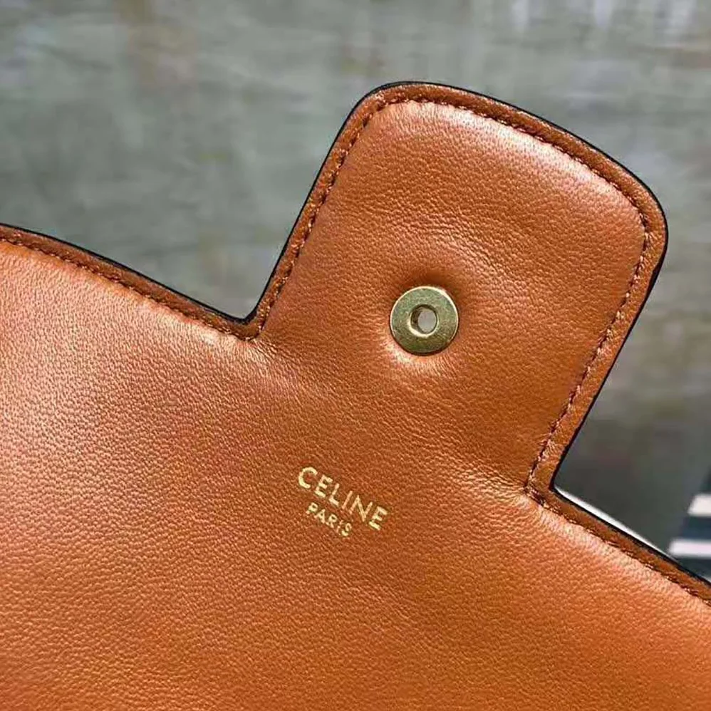 Celine Medium Chain Maillon Triomphe Bag in Textile and Calfskin for Women Celine Medium Chain Maillon Triomphe Bag in Textile and Calfskin for Women