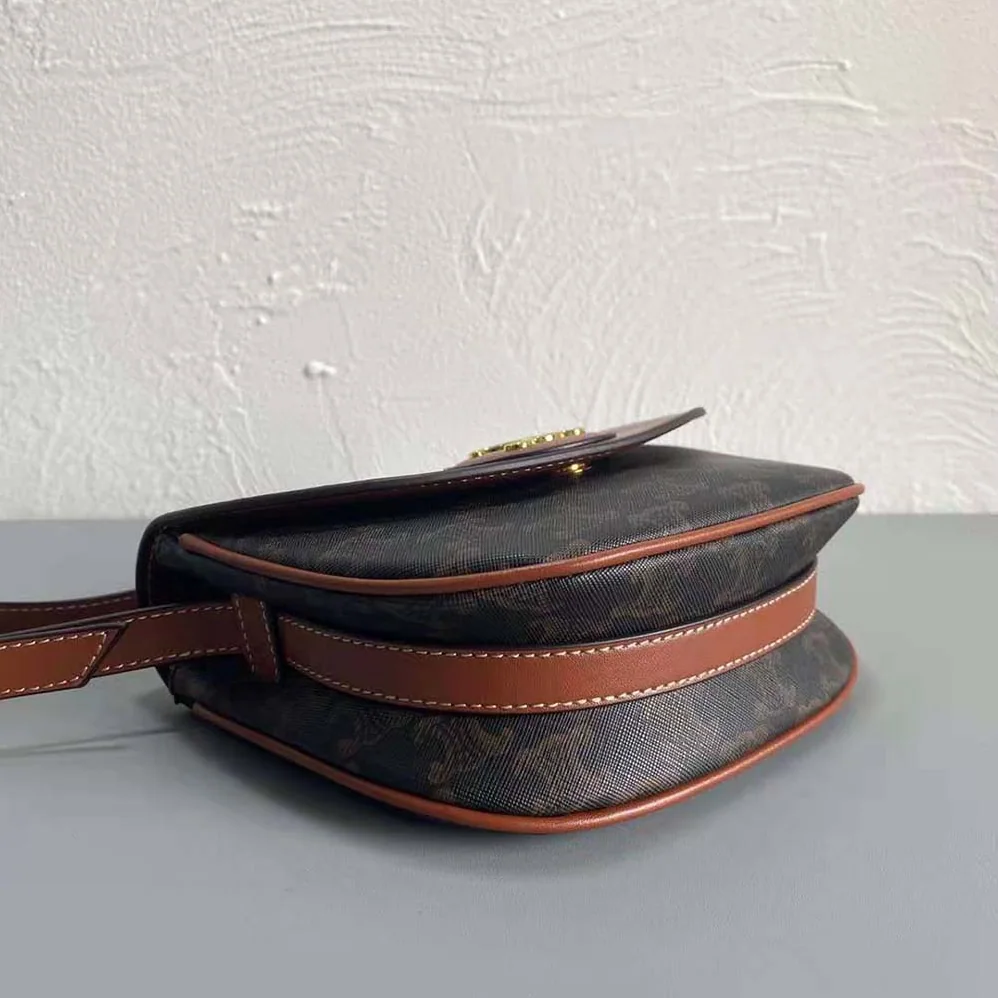 Celine Triomphe Saddle Bag in Triomphe Canvas for Women Celine Triomphe Saddle Bag in Triomphe Canvas for Women
