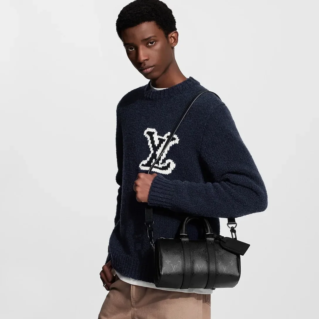 Louis Vuitton Keepall Bandouliere 25 Travel Bag / Black Monogram Midnight Black Hardware