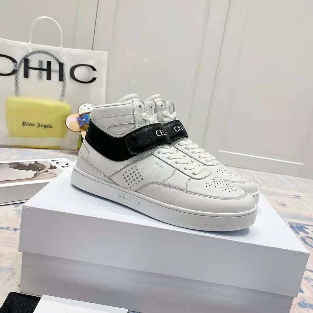 Celine CT-03 High Sneaker with Scratch in Calfskin for Men in White Celine CT-03 High Sneaker with Scratch in Calfskin for Men in White
