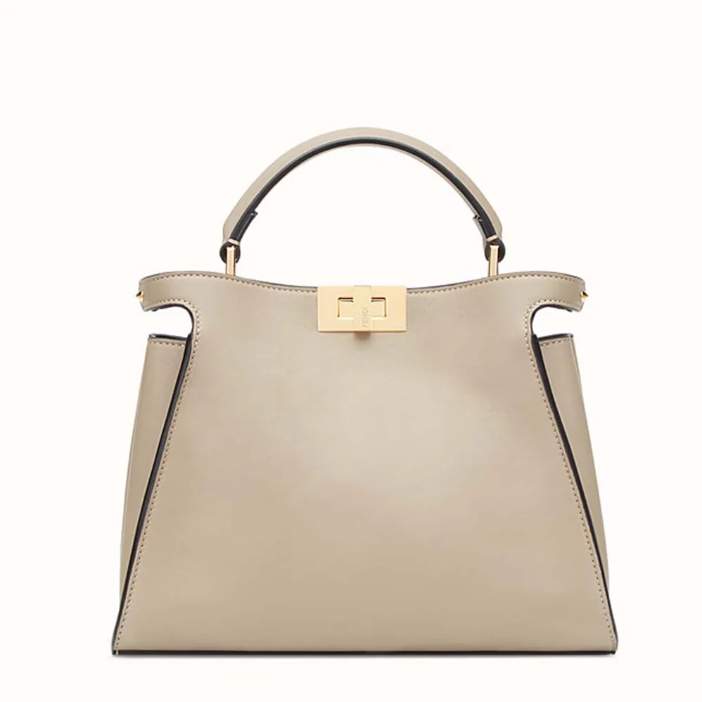 Fendi Peekaboo Essentially Bag in Calfskin Leather for Women in Beige Fendi Peekaboo Essentially Bag in Calfskin Leather for Women in Beige