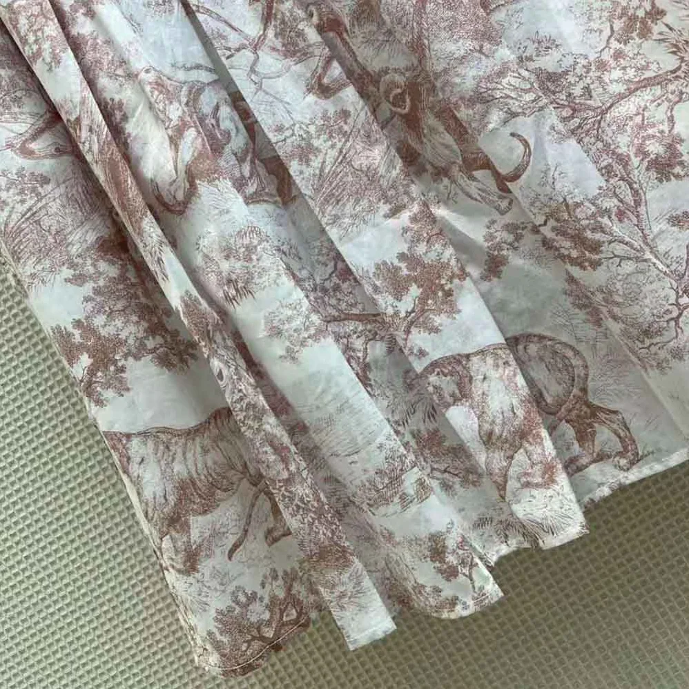 Dior Mid-Length Skirt Rose Des Vents Cotton Muslin with Toile DE Jouy Motif for Women Dior Mid-Length Skirt Rose Des Vents Cotton Muslin with Toile DE Jouy Motif for Women