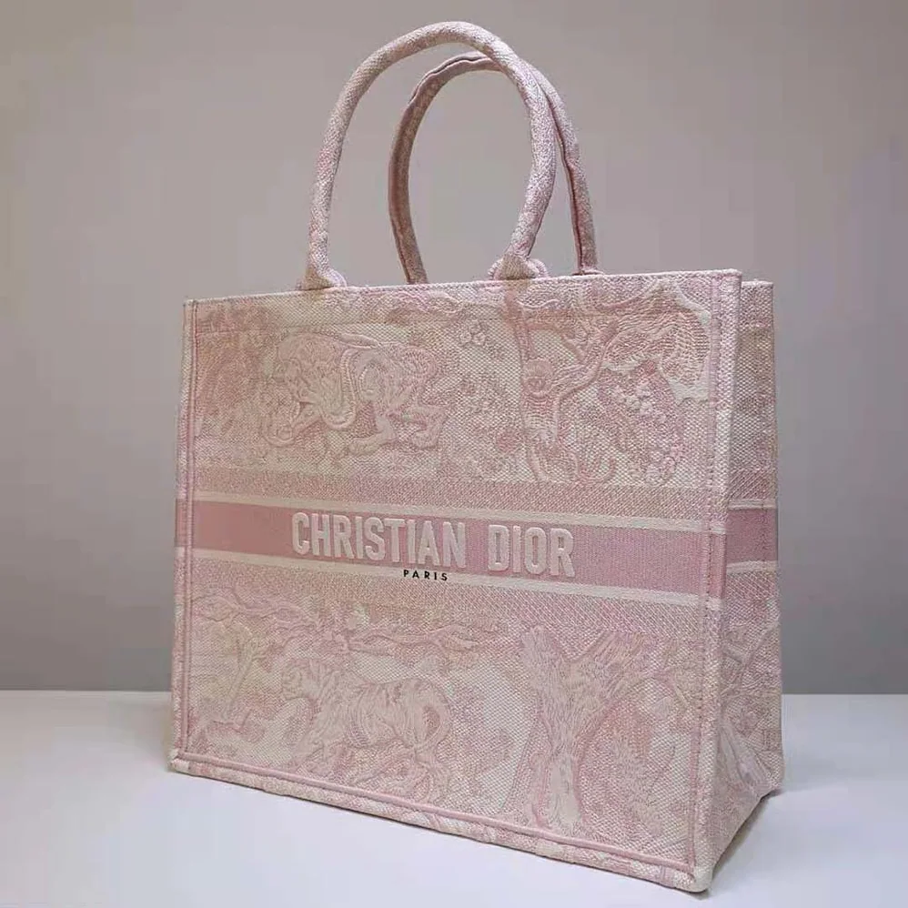 Dior Dior Book Tote Pink Toile de Jouy Embroidery for Women Dior Dior Book Tote Pink Toile de Jouy Embroidery for Women