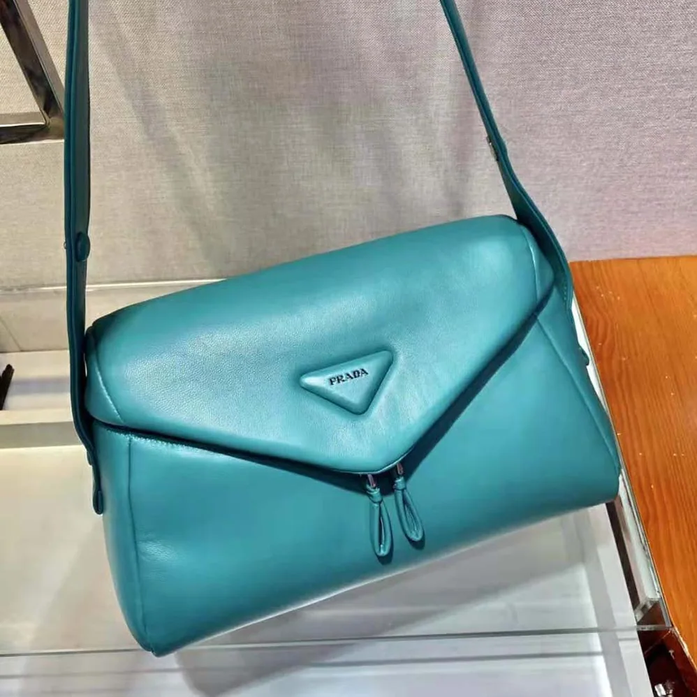Prada Padded Nappa Leather Prada Signaux Bag for Women in Lime Prada Padded Nappa Leather Prada Signaux Bag for Women in Lime