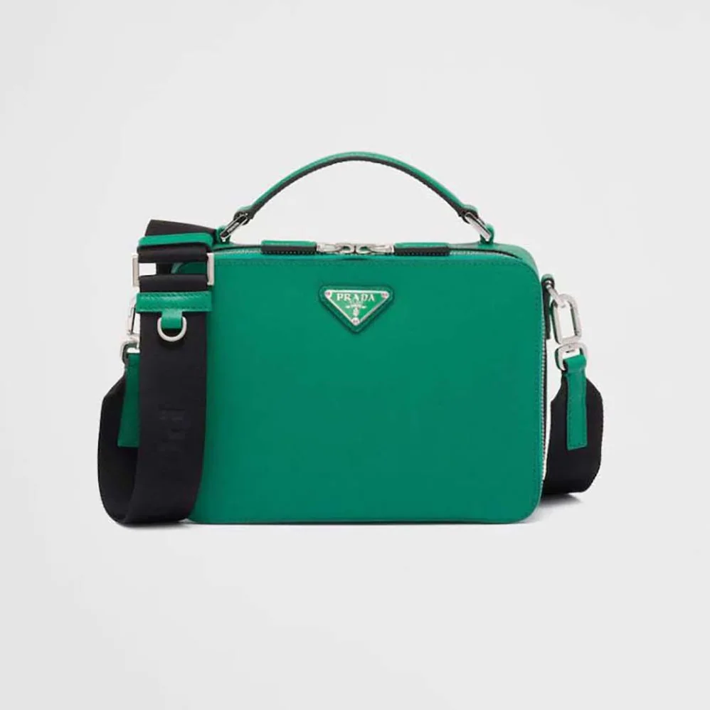Prada Brique Saffiano Leather Bag for Men in Green