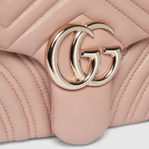 Gucci Marmont Medium Shoulder Bag / Pink Beige Light Gold Hardware Gucci Marmont Medium Shoulder Bag / Pink Beige Light Gold Hardware