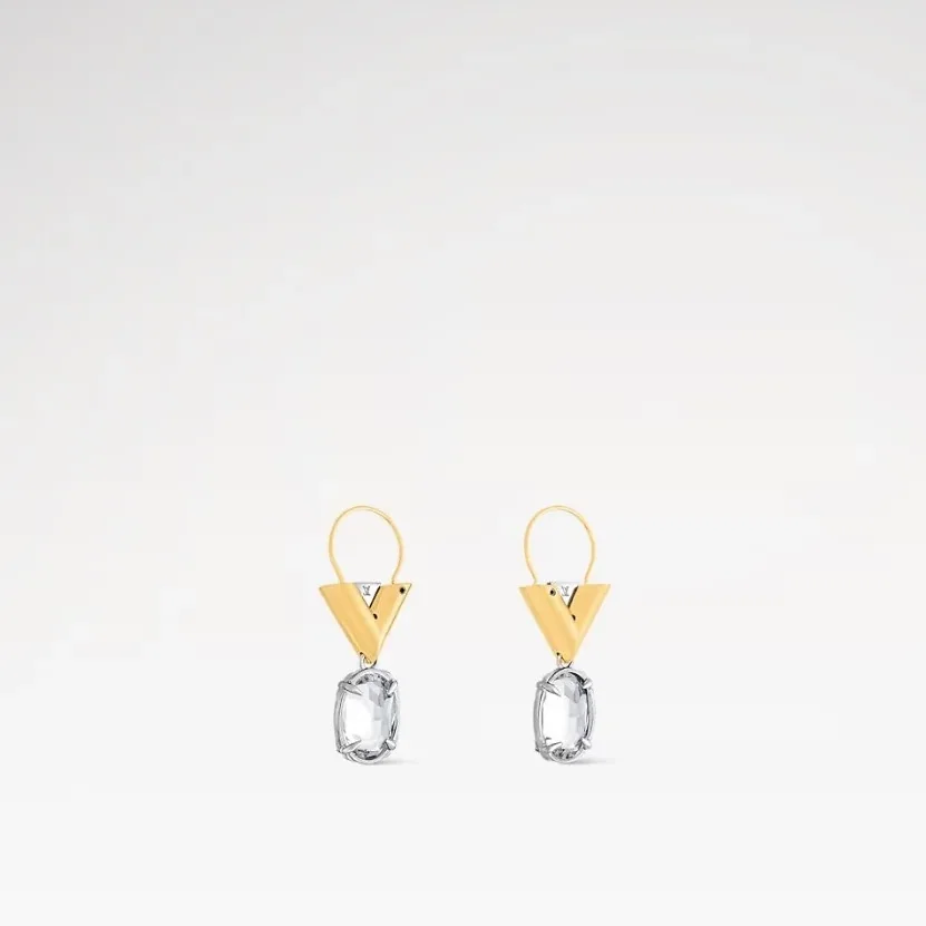 Louis Vuitton V for Vuitton Earrings Golden Louis Vuitton V for Vuitton Earrings Golden