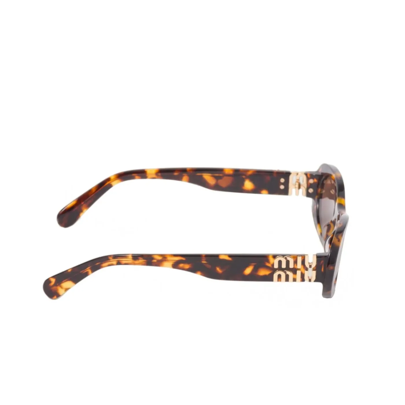 Miu Miu Oval Classes Tortoiseshell Sunglasses