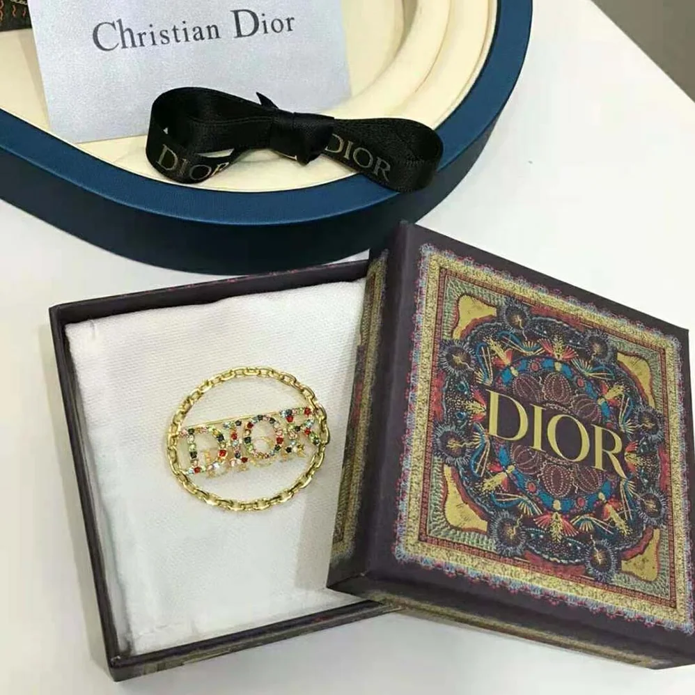 Dior Diorevolution Brooch Gold-Finish Metal and Multicolor Crystals for Women
