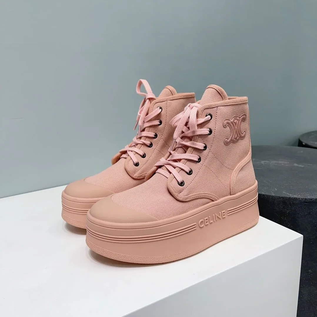 Celine Block With Triomphe Patch In Canvas Light Pink Celine Block With Triomphe Patch In Canvas Light Pink