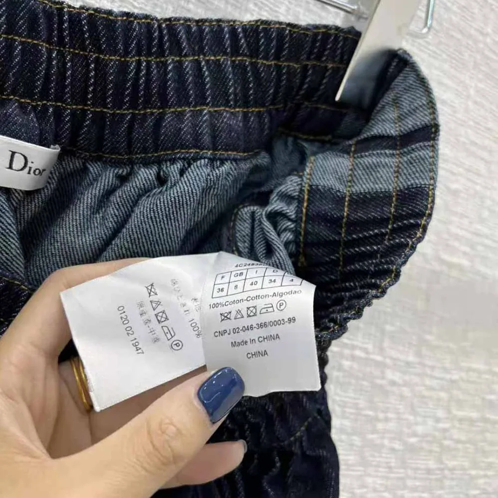 Dior Denim Couture Mid-Length Skirt Deep Blue Lightweight Cotton Denim for Women Dior Denim Couture Mid-Length Skirt Deep Blue Lightweight Cotton Denim for Women