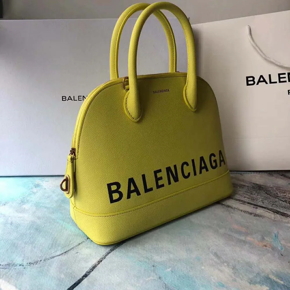 Balenciaga Ville Top Handle XXS Small Graffiti Calfskin for Women in Yellow