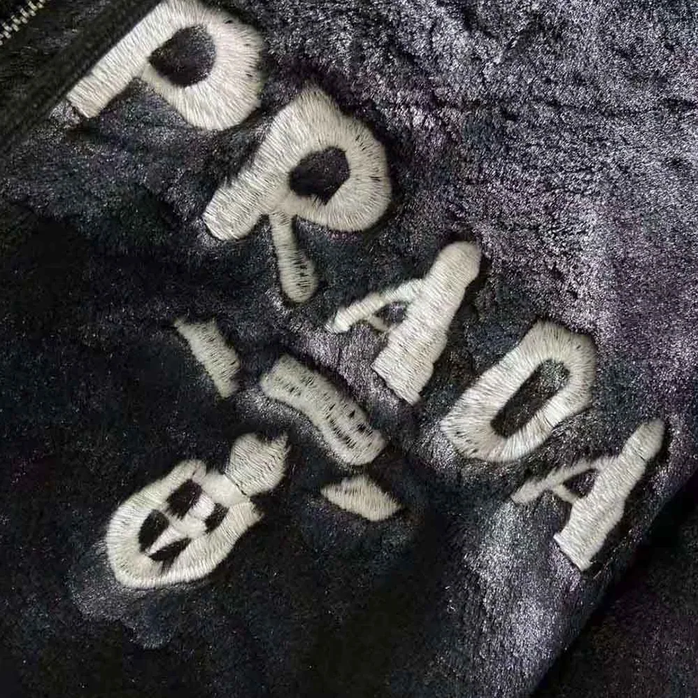 Prada Reversible Gabardine and Shearling Jacket for Women in Black