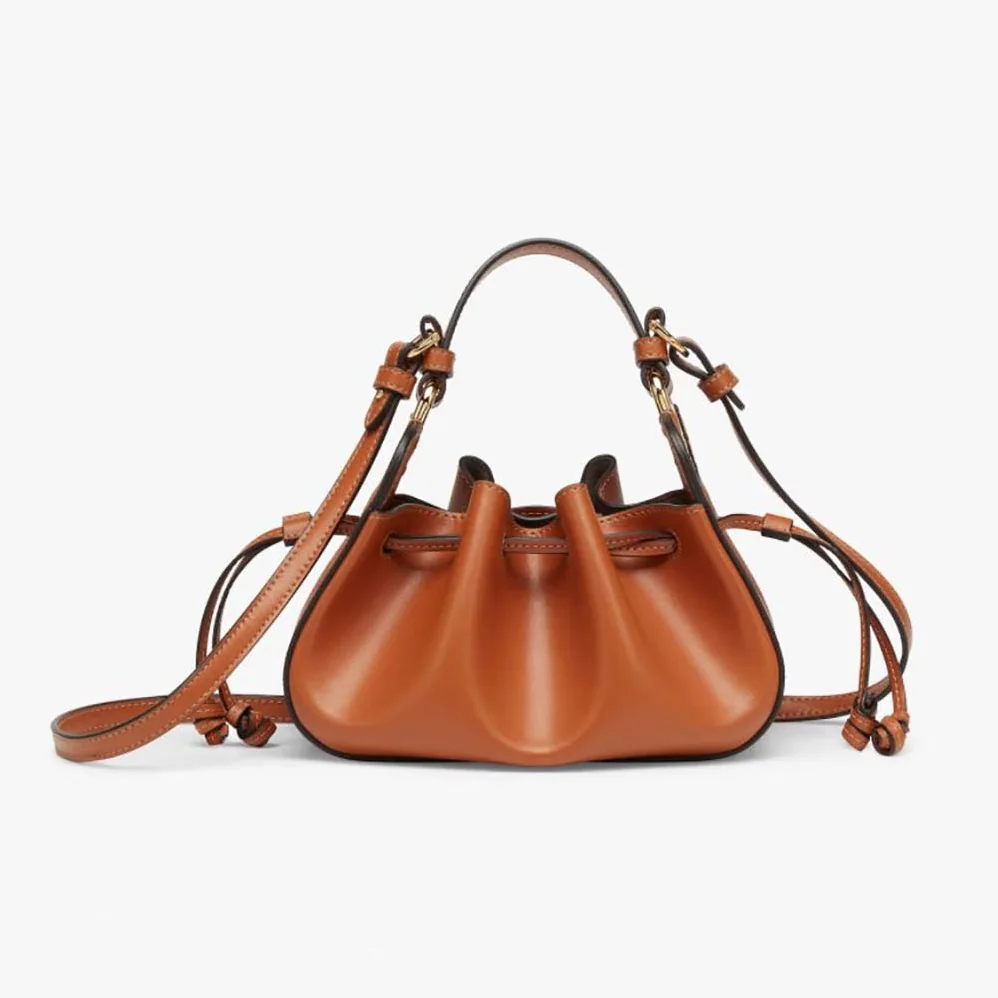 Fendi Pomodorino Brown Leather Mini for Women in Bag