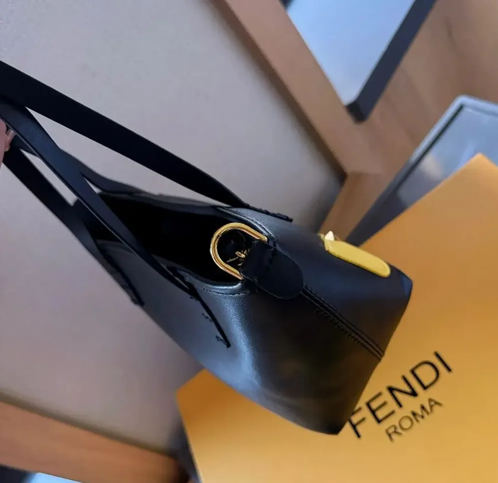 Fendi Ubisex Roll Mini Lunar New Year Black Leather Mini in bag