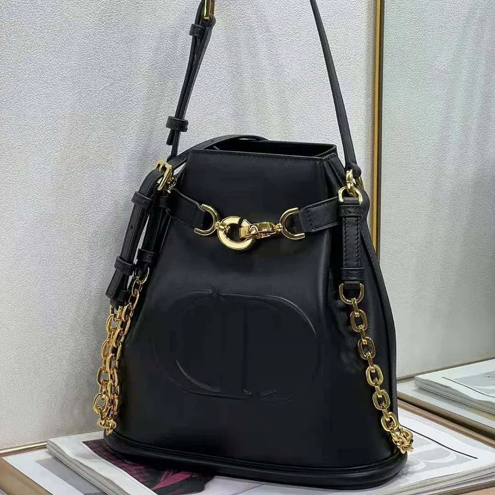 Dior Medium C'est Dior Bag Black CD for Women in Embossed Calfskin Dior Medium C'est Dior Bag Black CD for Women in Embossed Calfskin