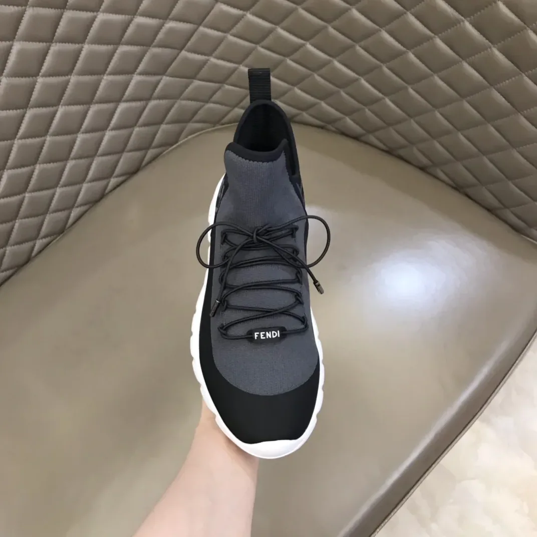 Fendi FD Technical Mesh High in Tops Sneakers Grey Fendi FD Technical Mesh High in Tops Sneakers Grey