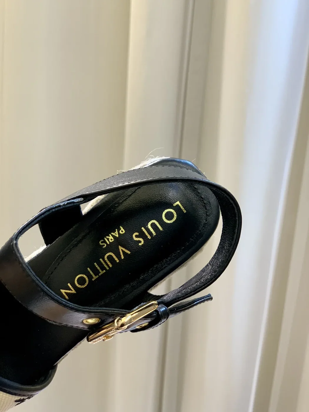 Louis Vuitton Starboard Wedge Sandal Black 1ABT17