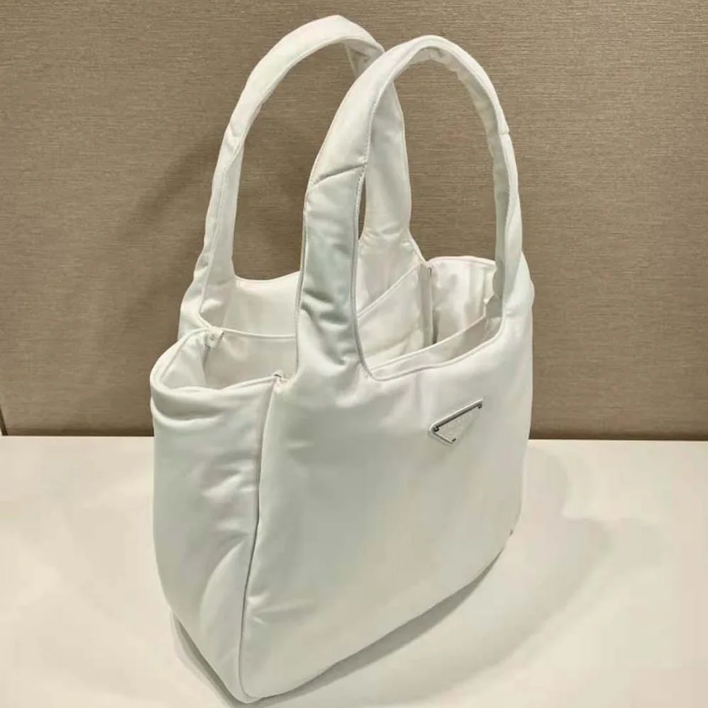 Prada Large Padded Re-Nylon Tote Bag for Women in White Prada Large Padded Re-Nylon Tote Bag for Women in White