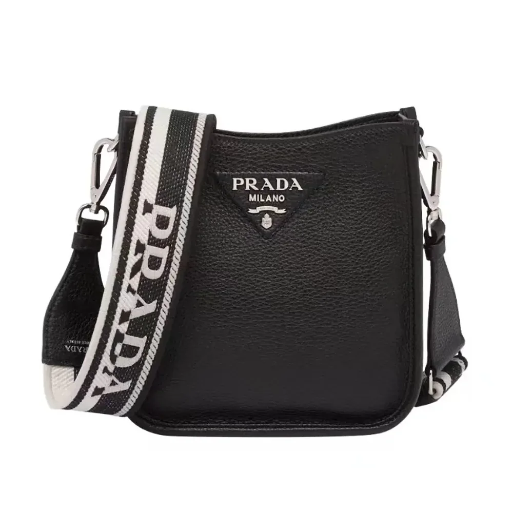 Prada Leather Mini Shoulder Bag for Unisex in Black Prada Leather Mini Shoulder Bag for Unisex in Black