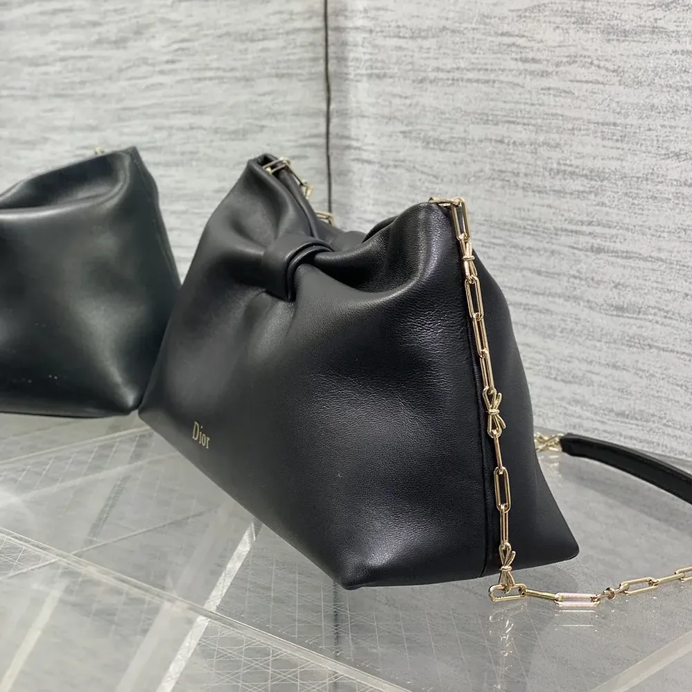 Dior Medium Dior Bow Bag Black Lambskin for Women