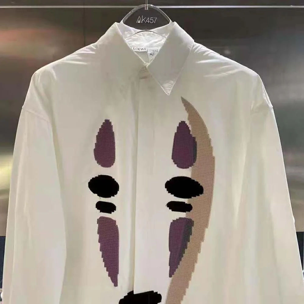 Loewe Kaonashi Shirt in Cotton for Women in White Loewe Kaonashi Shirt in Cotton for Women in White