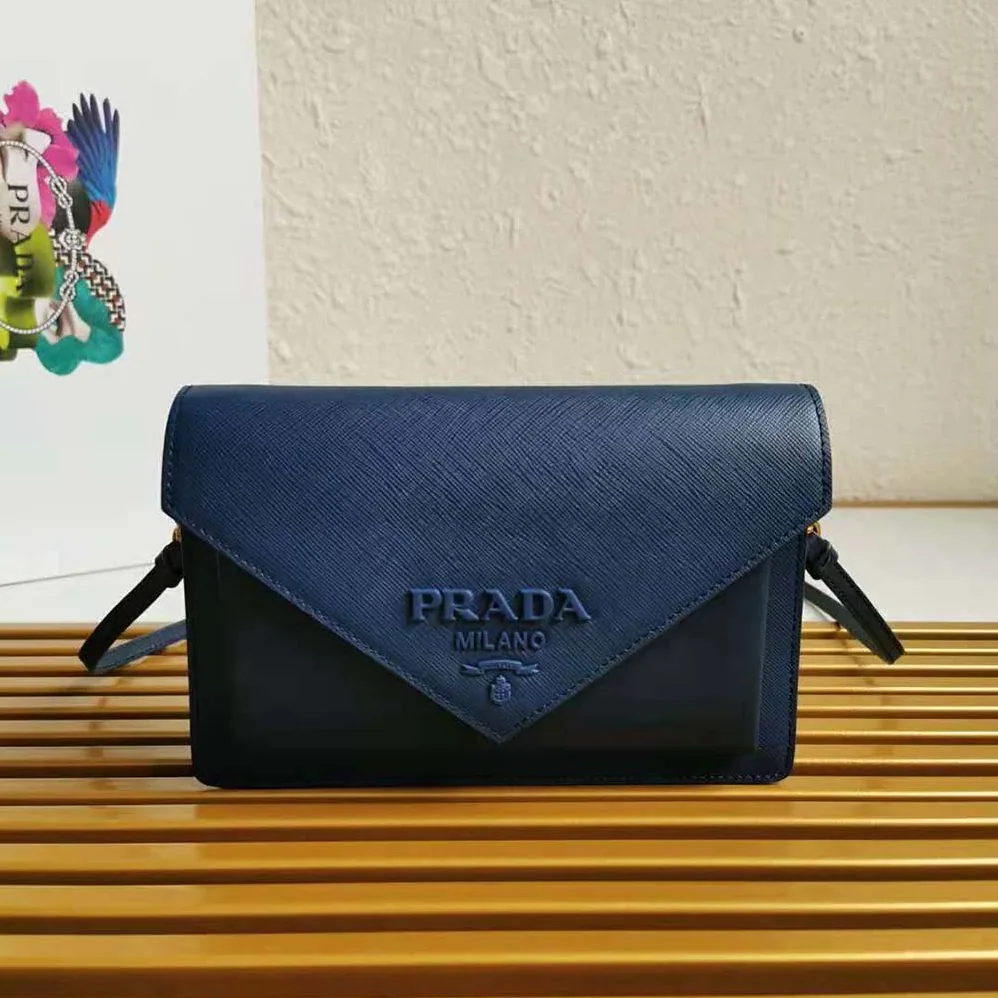 Prada Ladies Saffiano Leather Mini Bag in Navy