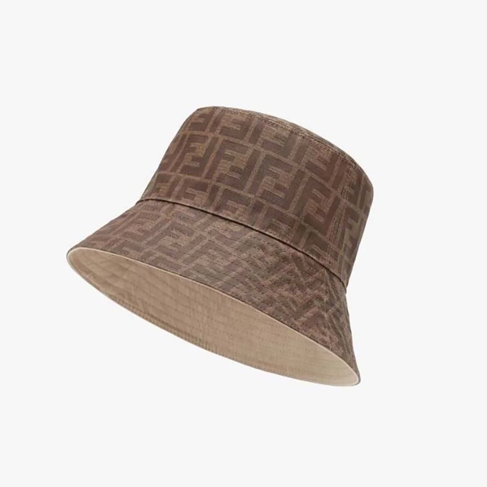 Fendi Brown Tech Fabric Hat for Women Fendi Brown Tech Fabric Hat for Women