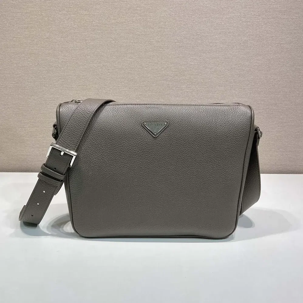 Prada Medium Leather Shoulder Bag for Unisex in Gray Prada Medium Leather Shoulder Bag for Unisex in Gray