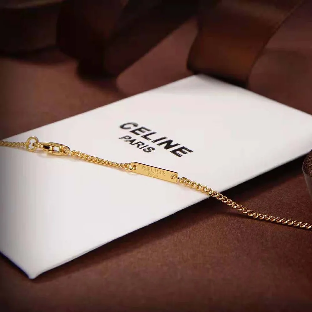 Celine Separables Triomphe Bag Pendant in Brass with Gold Finish for Women