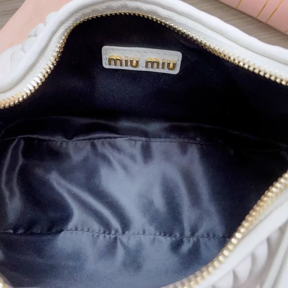 Miu Miu Wander Matelassé Nappa Leather Hobo Bag for Women