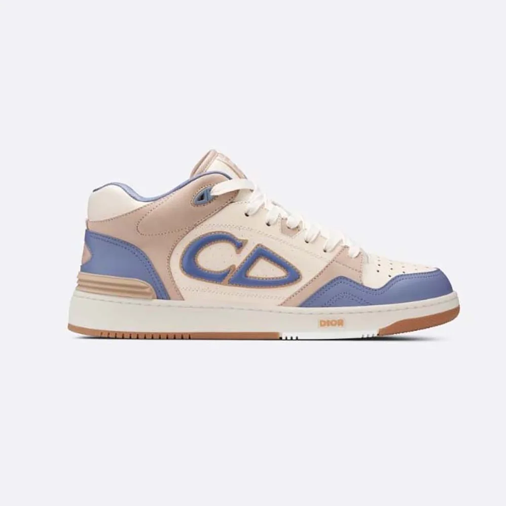 Dior B57 Mid-Top Sneaker Blue and Cream Smooth Calfskin and Beige Suede for Men
