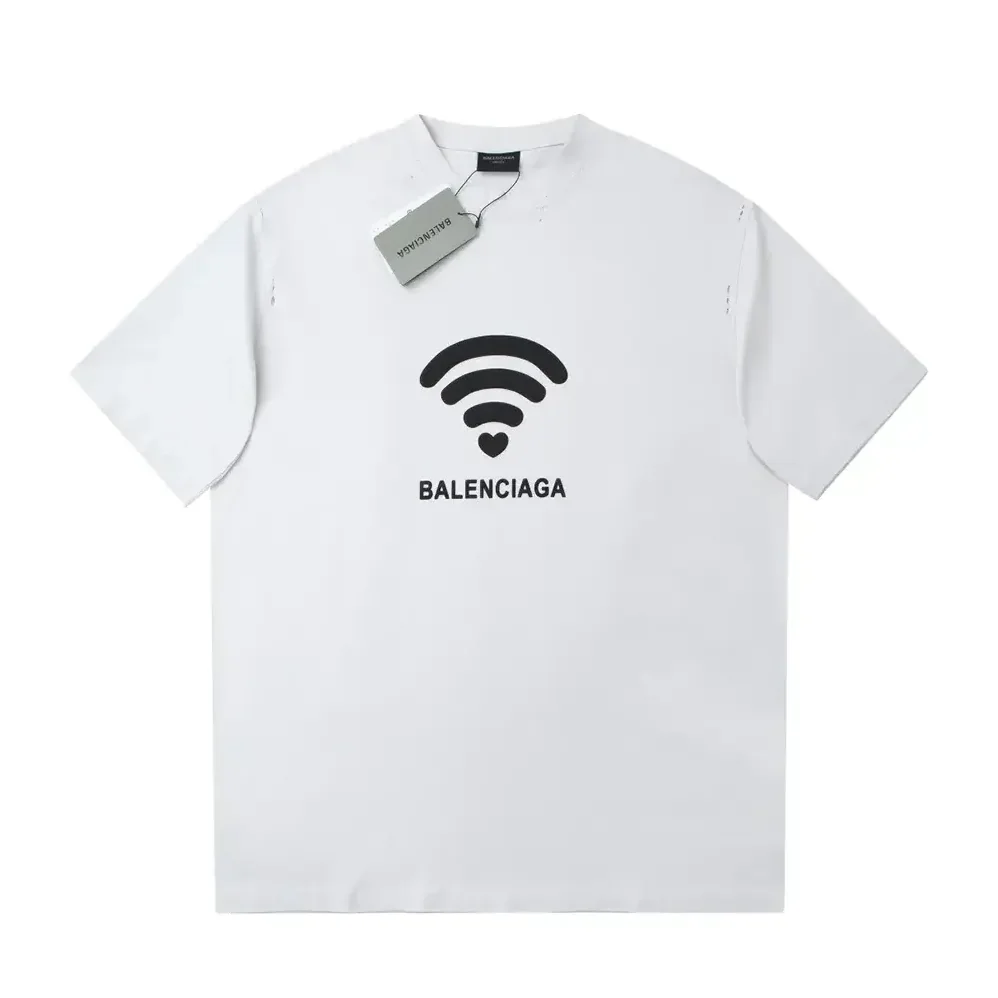 Balenciaga Lo_ve T-Shirt Medium Fit in off White and Black Vintage Jersey for Men Balenciaga Lo_ve T-Shirt Medium Fit in off White and Black Vintage Jersey for Men