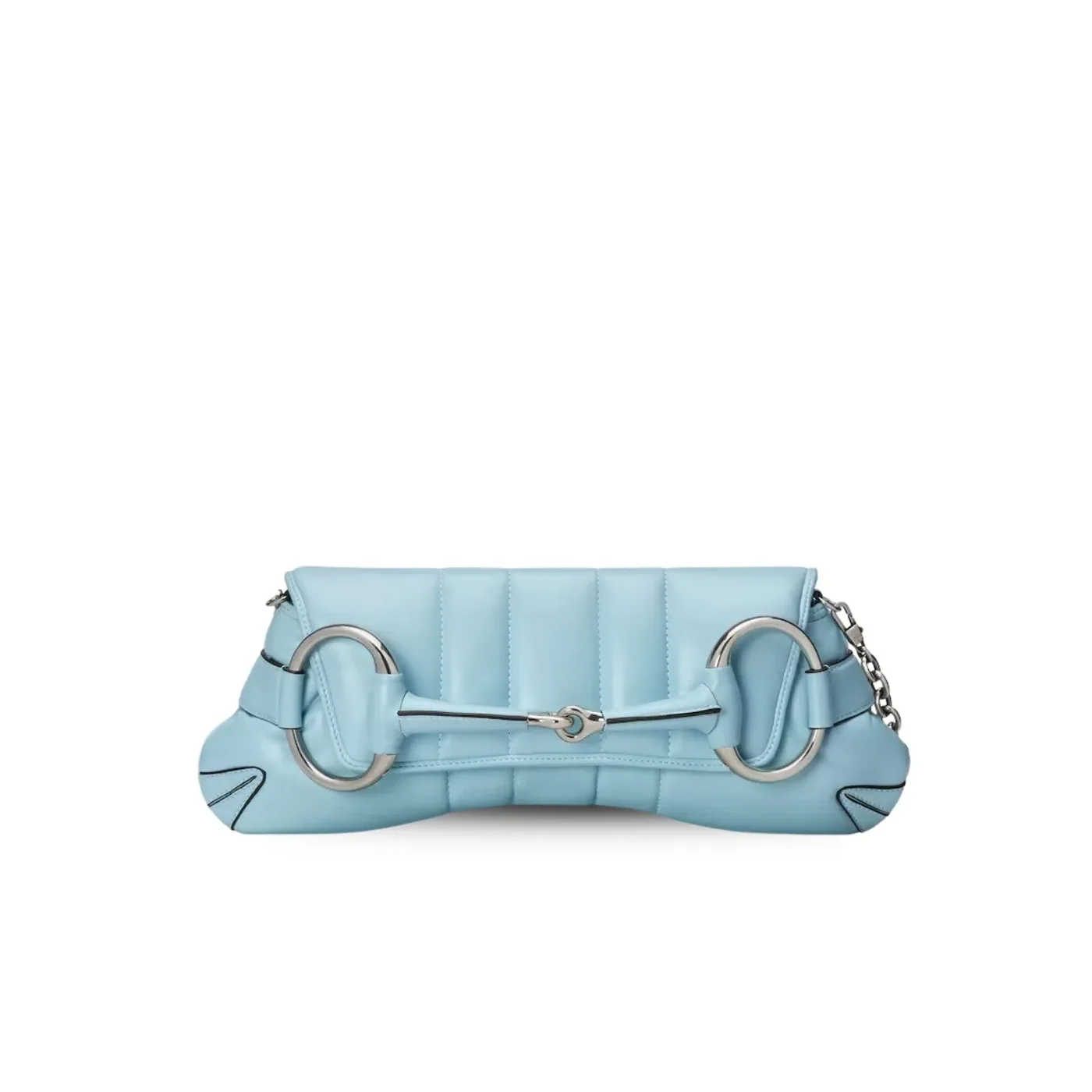 Gucci Horsebit Chain Medium Shoulder Bag Light Blue 15 Inches/ Gucci Horsebit Chain Medium Shoulder Bag Light Blue 15 Inches/
