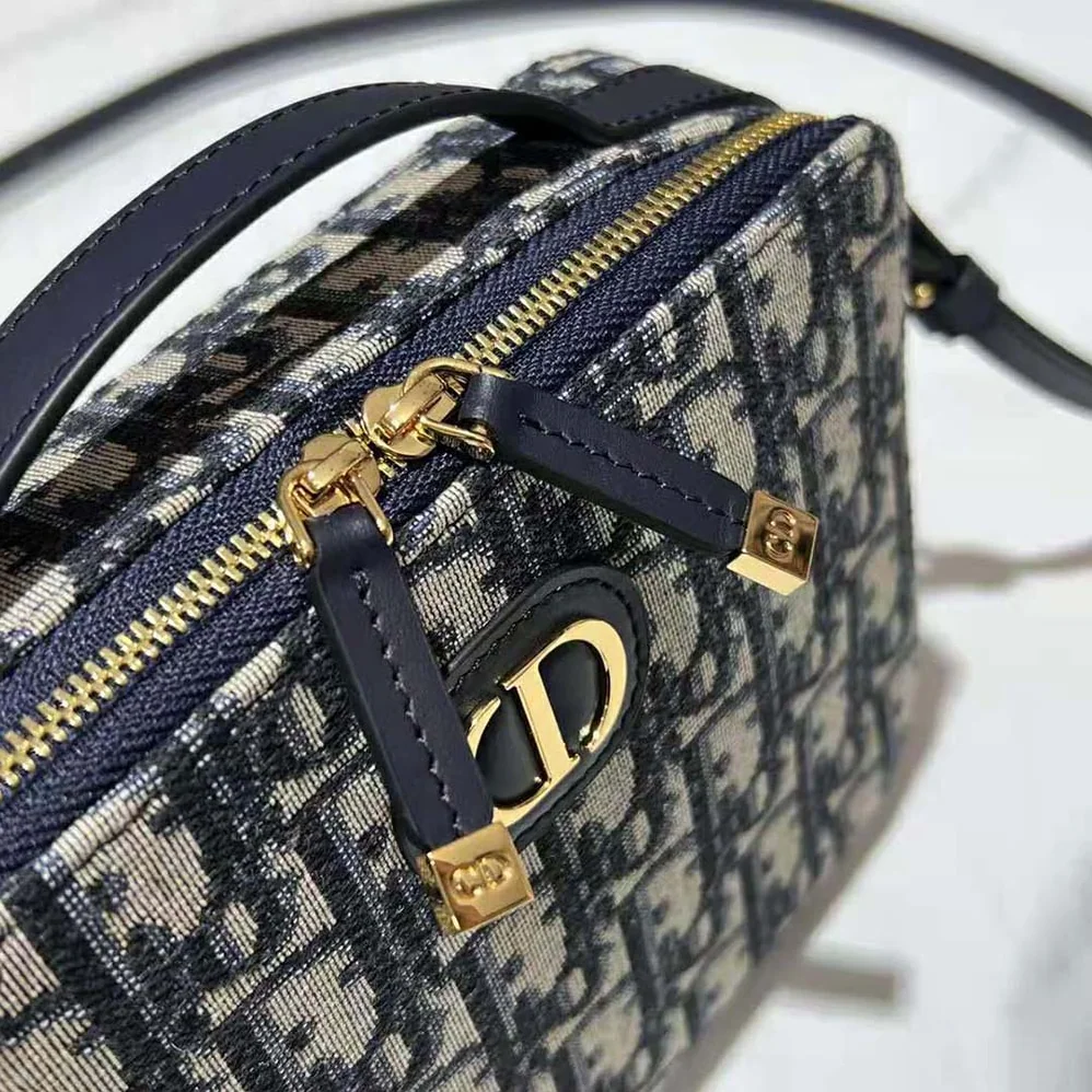 Dior 30 Mmontaigne Box Bag Blue Multicolor Dior Oblique Jacquard for Women
