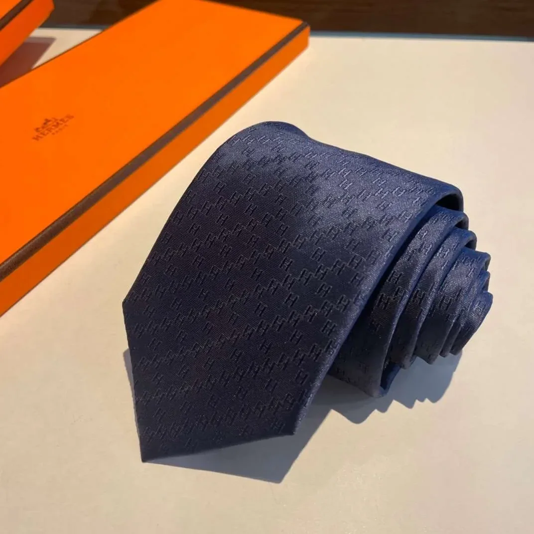 Hermes Faconnee H Tie Navy Blue Hermes Faconnee H Tie Navy Blue