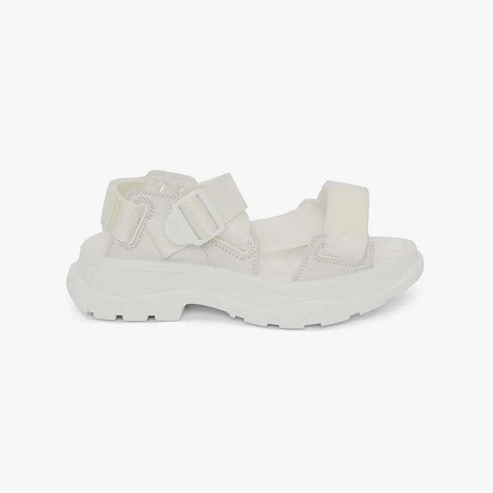 Alexander Mcqueen Tread Sandal in Ivory for Women in White Alexander Mcqueen Tread Sandal in Ivory for Women in White
