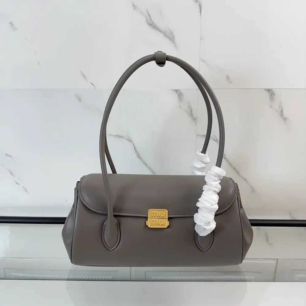 Miu Miu Leather Shoulder Bag for Women in Grey