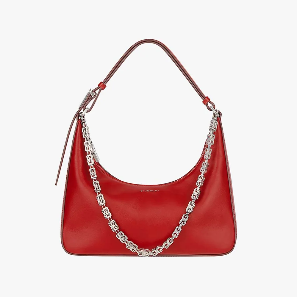 Givenchy Small Moon Cut Out Bag in Leather for Women in Red Givenchy Small Moon Cut Out Bag in Leather for Women in Red